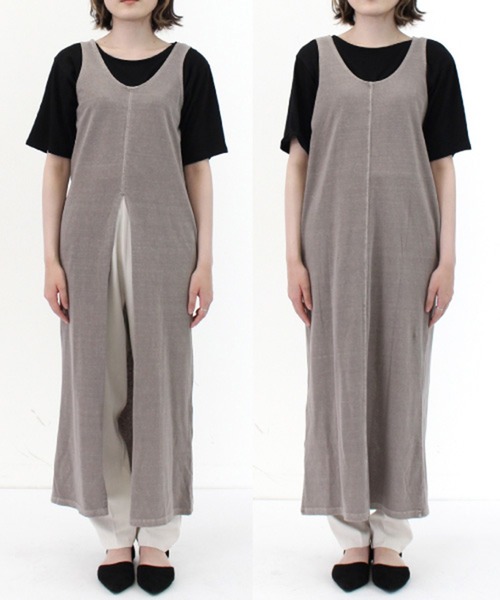 STYLEBLOCK（スタイルブロック）の「天竺ピグメント加工2WAYワンピース（ワンピース・レディース・チャコールグレー/モカ/ブラック/グレイッシュベージュ・M）」の9枚目の写真
