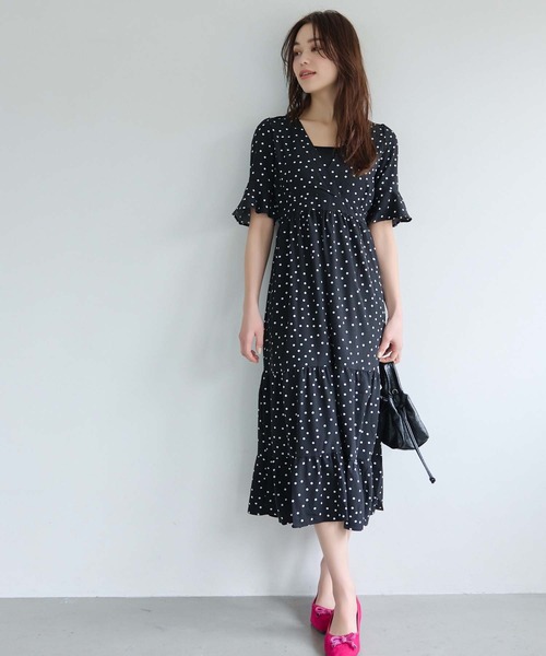 セール】カシュクールドットロングワンピース（ワンピース