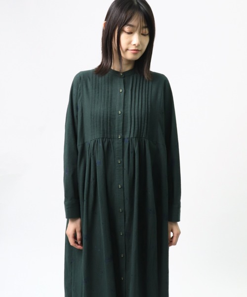 marble sud（マーブルシュッド）の「【 marble sud / マーブルシュッド 】Bat Lace ピンタックOP　03BF069008（Tシャツ/カットソー・レディース・ネイビー/ブラウン/グリーン・FREE）」の19枚目の写真