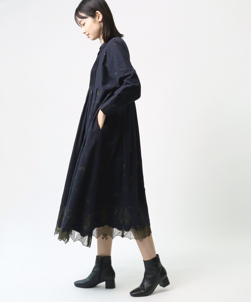 marble sud（マーブルシュッド）の「【 marble sud / マーブルシュッド 】Bat Lace ピンタックOP　03BF069008（Tシャツ/カットソー・レディース・ネイビー/ブラウン/グリーン・FREE）」の15枚目の写真