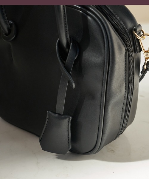 cache cache(カシュ カシュ)の「【WEB限定】【cache cache】カシュカシュ ボックス型ボストンバッグ(ショルダーバッグ・レディース・ブラック/ダークブラウン・FREE)」の7枚目の写真