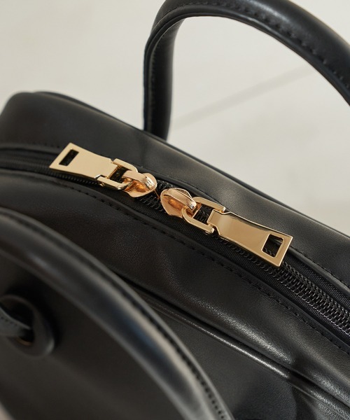 cache cache(カシュ カシュ)の「【WEB限定】【cache cache】カシュカシュ ボックス型ボストンバッグ(ショルダーバッグ・レディース・ブラック/ダークブラウン・FREE)」の9枚目の写真