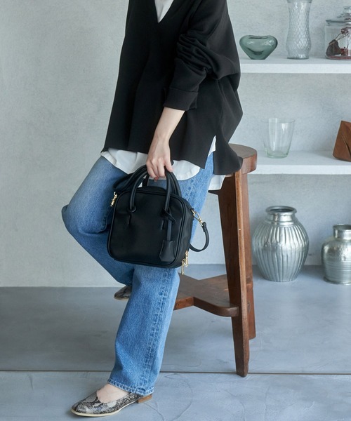 cache cache(カシュ カシュ)の「【WEB限定】【cache cache】カシュカシュ ボックス型ボストンバッグ(ショルダーバッグ・レディース・ブラック/ダークブラウン・FREE)」の16枚目の写真