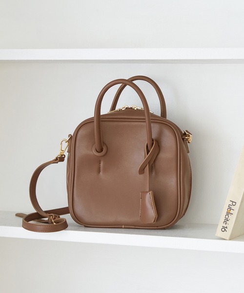 cache cache(カシュ カシュ)の「【WEB限定】【cache cache】カシュカシュ ボックス型ボストンバッグ(ショルダーバッグ・レディース・ブラック/ダークブラウン・FREE)」の14枚目の写真