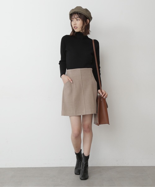 FREE'S MART（フリーズマート）の「【Sシリーズ対応】◆TRメルトンパネル切替ミニスカート（スカート・レディース・ベージュ/ピンク/グリーン/モカ・SMALL/MEDIUM）」の15枚目の写真