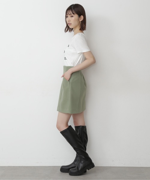 FREE'S MART（フリーズマート）の「【Sシリーズ対応】◆TRメルトンパネル切替ミニスカート（スカート・レディース・ベージュ/ピンク/グリーン/モカ・SMALL/MEDIUM）」の13枚目の写真