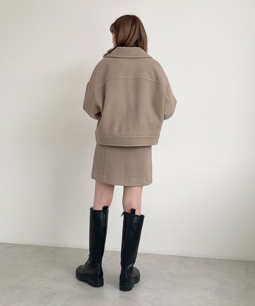 FREE'S MART（フリーズマート）の「【Sシリーズ対応】◆TRメルトンパネル切替ミニスカート（スカート・レディース・ベージュ/ピンク/グリーン/モカ・SMALL/MEDIUM）」の5枚目の写真