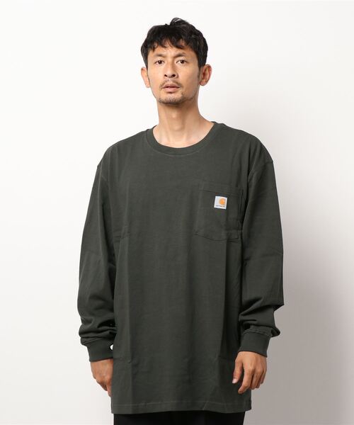 Carhartt(カーハート)の「【carhartt/カーハート】CARHARTTPOCKET LSTEE(Tシャツ/カットソー・メンズ・ブラック/オリーブ/ヘザーグレー/ネイビー/ワイン・SMALL/MEDIUM/X-LARGE/LARGE)」の4枚目の写真