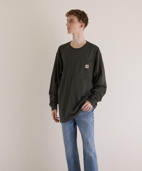 Carhartt(カーハート)の「【carhartt/カーハート】CARHARTTPOCKET LSTEE(Tシャツ/カットソー・メンズ・ブラック/オリーブ/ヘザーグレー/ネイビー/ワイン・SMALL/MEDIUM/X-LARGE/LARGE)」の22枚目の写真