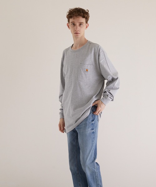 Carhartt(カーハート)の「【carhartt/カーハート】CARHARTTPOCKET LSTEE(Tシャツ/カットソー・メンズ・ブラック/オリーブ/ヘザーグレー/ネイビー/ワイン・SMALL/MEDIUM/X-LARGE/LARGE)」の9枚目の写真