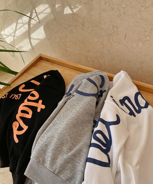 aimoha(アイモハ)の「【aimoha-KIDS-】【新作】韓国子供服 バック英字プリント入りスウェット(スウェット・キッズ・ホワイト/グレー/ブラック・100/110/120/130/140/80/90)」の4枚目の写真