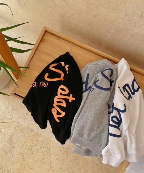 aimoha(アイモハ)の「【aimoha-KIDS-】【新作】韓国子供服 バック英字プリント入りスウェット(スウェット・キッズ・ホワイト/グレー/ブラック・100/110/120/130/140/80/90)」の5枚目の写真