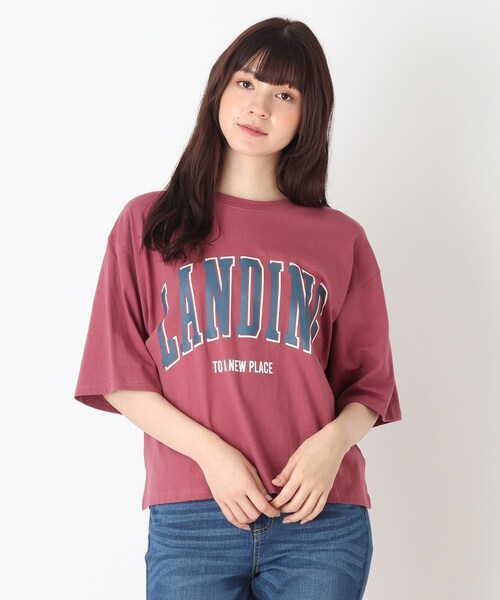 Cutie Blonde（キューティーブロンド）の「◆【S-L】ルーズBIGロゴプルオーバー（Tシャツ/カットソー・レディース・ピンク系/ブラック/ライトベージュ/ダークグリーン・02/03/01）」の4枚目の写真