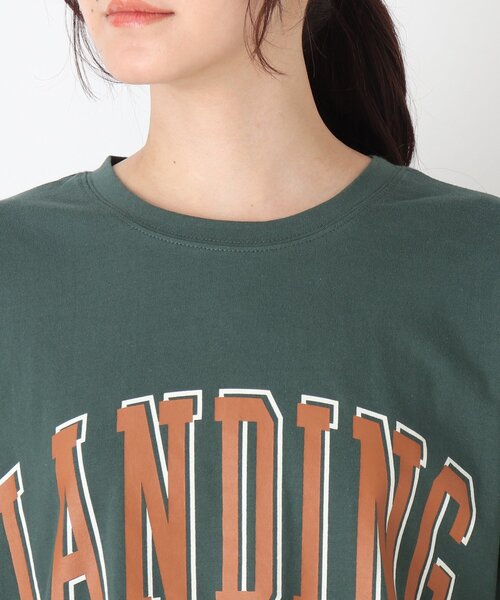 Cutie Blonde（キューティーブロンド）の「◆【S-L】ルーズBIGロゴプルオーバー（Tシャツ/カットソー・レディース・ピンク系/ブラック/ライトベージュ/ダークグリーン・02/03/01）」の6枚目の写真