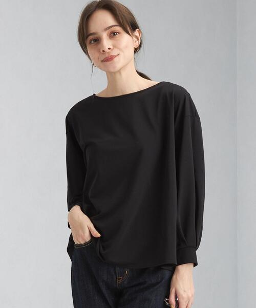 green label relaxing(グリーンレーベルリラクシング)の「バックフレア ロングスリーブ プルオーバー カットソー(Tシャツ/カットソー・レディース・ブラック/オリーブ/コバルトブルー・FREE)」の2枚目の写真