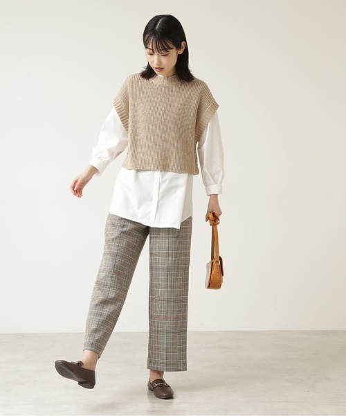 NATURAL BEAUTY BASIC(ナチュラルビューティーベーシック)の「チェックストレートワイドパンツ/0171230900(その他パンツ・レディース・ベージュ系その他/ブラウン系その他・MEDIUM/X-SMALL/SMALL)」の15枚目の写真