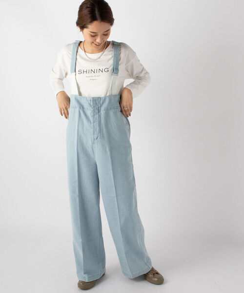 NOLLEY’S（ノーリーズ）の「ボートネックプリントロンT（Tシャツ/カットソー・レディース・パープル/オフホワイト/チャコールグレー・38）」の4枚目の写真