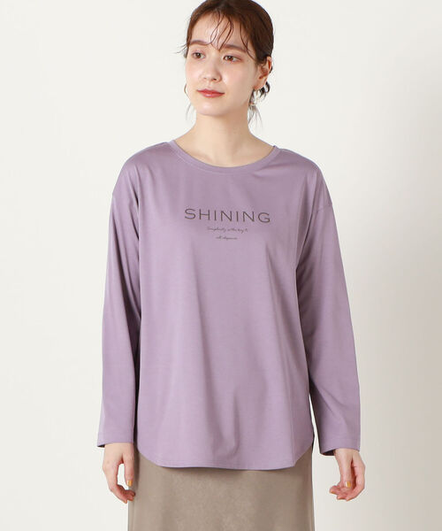 NOLLEY’S（ノーリーズ）の「ボートネックプリントロンT（Tシャツ/カットソー・レディース・パープル/オフホワイト/チャコールグレー・38）」の15枚目の写真