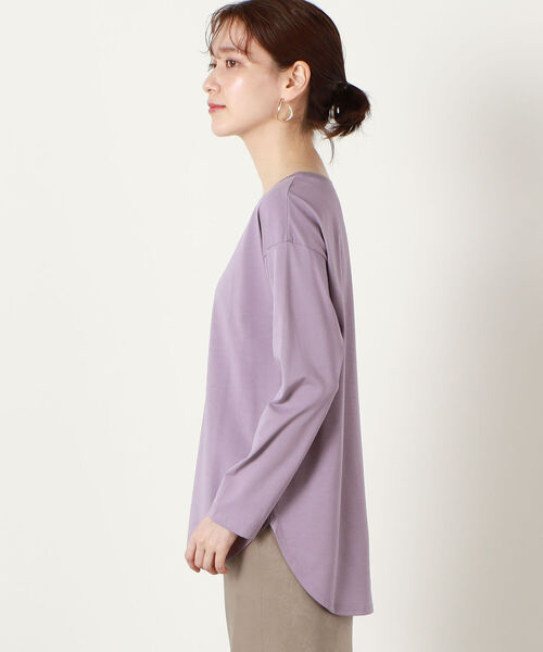 NOLLEY’S（ノーリーズ）の「ボートネックプリントロンT（Tシャツ/カットソー・レディース・パープル/オフホワイト/チャコールグレー・38）」の16枚目の写真