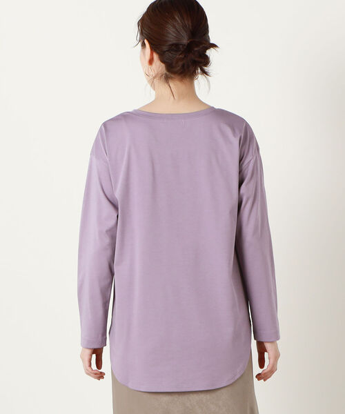 NOLLEY’S（ノーリーズ）の「ボートネックプリントロンT（Tシャツ/カットソー・レディース・パープル/オフホワイト/チャコールグレー・38）」の17枚目の写真