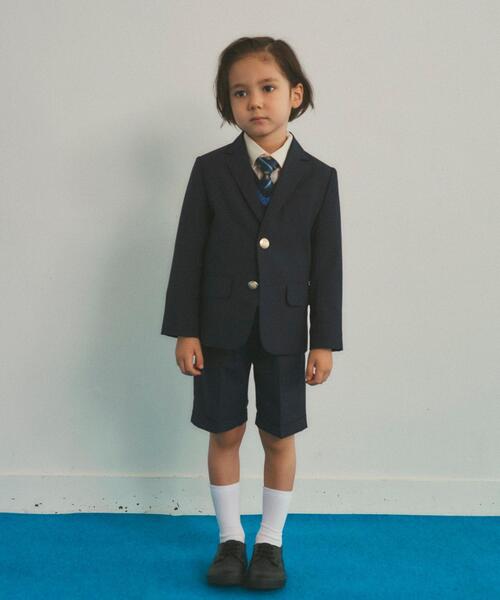 green label relaxing(グリーンレーベルリラクシング)の「TJ TW ソリッドジャケット ネイビー 100-130cm(テーラードジャケット・キッズ・ネイビー・110cm/100cm/120cm/130cm)」の3枚目の写真
