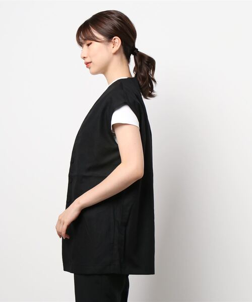 cepo(セポ)の「レーヨンリネンベスト セットアップ可能(ベスト・レディース・オリーブ/ブラック・M)」の5枚目の写真