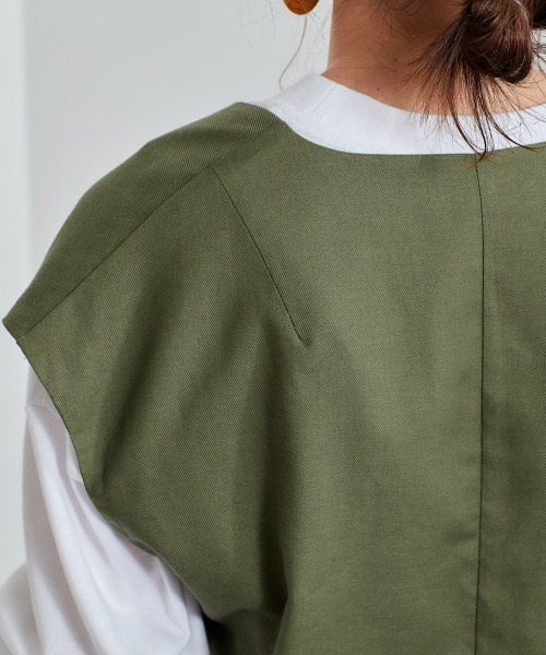 cepo(セポ)の「レーヨンリネンベスト セットアップ可能(ベスト・レディース・オリーブ/ブラック・M)」の12枚目の写真