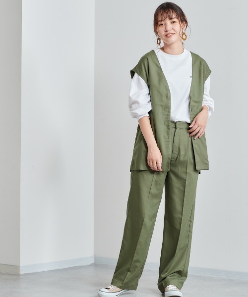 cepo(セポ)の「レーヨンリネンベスト セットアップ可能(ベスト・レディース・オリーブ/ブラック・M)」の14枚目の写真