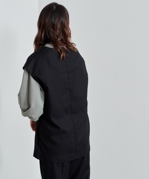 cepo(セポ)の「レーヨンリネンベスト セットアップ可能(ベスト・レディース・オリーブ/ブラック・M)」の8枚目の写真