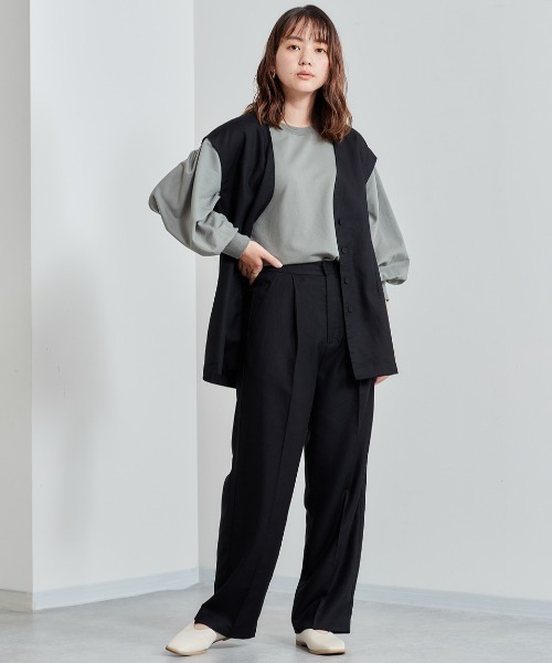 cepo(セポ)の「レーヨンリネンベスト セットアップ可能(ベスト・レディース・オリーブ/ブラック・M)」の11枚目の写真