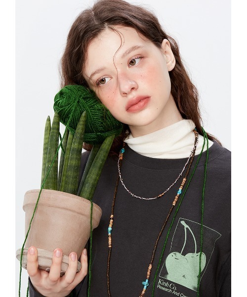 KIRSH(キルシー)の「A'GEM/9 × .kom『KIRSH/キルシー』CHERRY TREE LONG SLEEVE T-SHIRT/ツリーチェリーデザインロングスリーブTシャツ(Tシャツ/カットソー・レディース・ホワイト/チャコールグレー・FREE)」の17枚目の写真