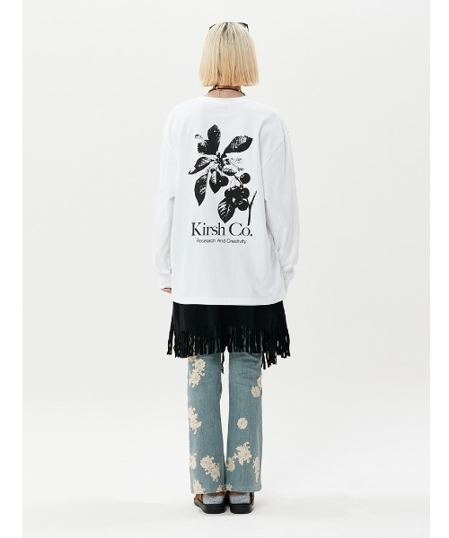 KIRSH(キルシー)の「A'GEM/9 × .kom『KIRSH/キルシー』CHERRY TREE LONG SLEEVE T-SHIRT/ツリーチェリーデザインロングスリーブTシャツ(Tシャツ/カットソー・レディース・ホワイト/チャコールグレー・FREE)」の10枚目の写真