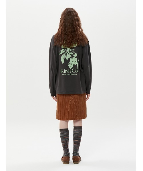 KIRSH(キルシー)の「A'GEM/9 × .kom『KIRSH/キルシー』CHERRY TREE LONG SLEEVE T-SHIRT/ツリーチェリーデザインロングスリーブTシャツ(Tシャツ/カットソー・レディース・ホワイト/チャコールグレー・FREE)」の8枚目の写真
