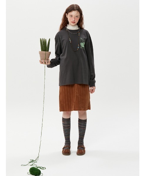 KIRSH(キルシー)の「A'GEM/9 × .kom『KIRSH/キルシー』CHERRY TREE LONG SLEEVE T-SHIRT/ツリーチェリーデザインロングスリーブTシャツ(Tシャツ/カットソー・レディース・ホワイト/チャコールグレー・FREE)」の19枚目の写真