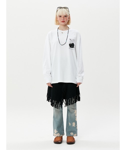 KIRSH(キルシー)の「A'GEM/9 × .kom『KIRSH/キルシー』CHERRY TREE LONG SLEEVE T-SHIRT/ツリーチェリーデザインロングスリーブTシャツ(Tシャツ/カットソー・レディース・ホワイト/チャコールグレー・FREE)」の16枚目の写真