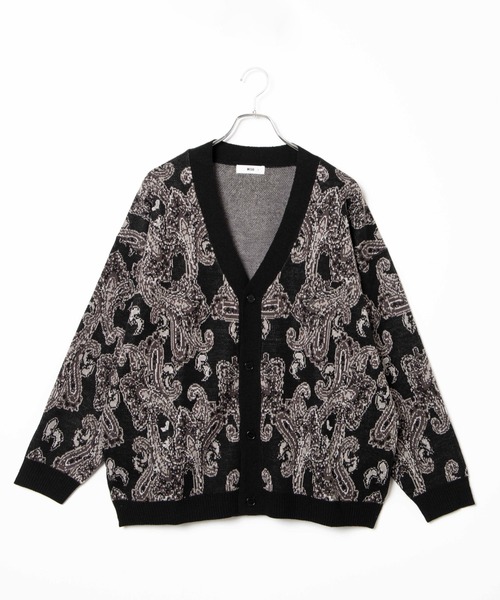 WEGO（ウィゴー）の「WEGO/ペイズリージャガードカーディガン（カーディガン/ボレロ・メンズ・ブラック/ベージュ・MEDIUM/LARGE）」の6枚目の写真