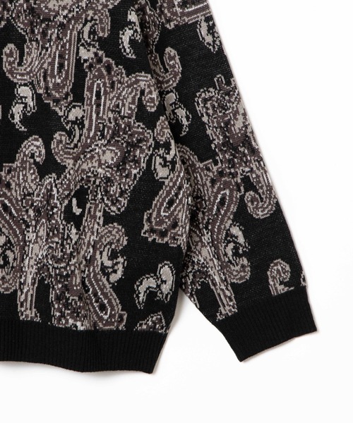 WEGO（ウィゴー）の「WEGO/ペイズリージャガードカーディガン（カーディガン/ボレロ・メンズ・ブラック/ベージュ・MEDIUM/LARGE）」の9枚目の写真