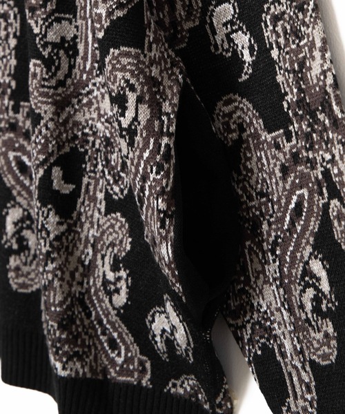 WEGO（ウィゴー）の「WEGO/ペイズリージャガードカーディガン（カーディガン/ボレロ・メンズ・ブラック/ベージュ・MEDIUM/LARGE）」の10枚目の写真