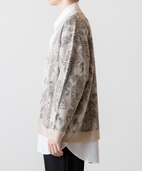 WEGO（ウィゴー）の「WEGO/ペイズリージャガードカーディガン（カーディガン/ボレロ・メンズ・ブラック/ベージュ・MEDIUM/LARGE）」の16枚目の写真