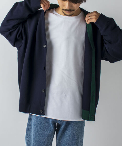 GLOSTER(グロスター)の「【GLOSTER/グロスター】《カーディガン+カットソーの2点SET》テックレイヤードカーディガン(カーディガン/ボレロ・メンズ・キナリ/ネイビー/パープル/オレンジ・MEDIUM/LARGE)」の3枚目の写真