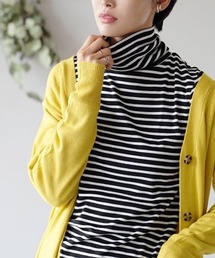 zootie | 無地＆ボーダー 裏起毛タートルネックカットソー(Tシャツ/カットソー)