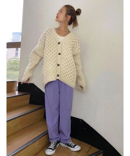 Ungrid(アングリッド)の「【WEB限定】ハイウエストタックテーパードパンツ(カラーパンツ)(スラックス・レディース・ブラック/ベージュ/パープル/レッド/ピンク/グリーン系その他・FREE)」の16枚目の写真