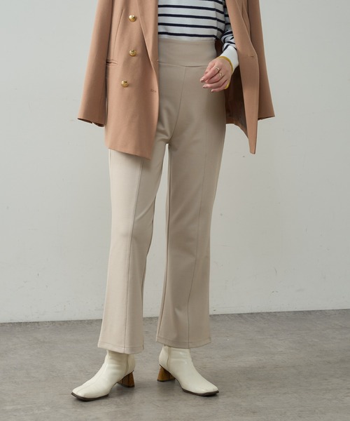 natural couture(ナチュラルクチュール)の「ハイウエストモクロディフレアパンツ(その他パンツ・レディース・チェック/ブラック/ライトベージュ/ブラウン・FREE)」の1枚目の写真