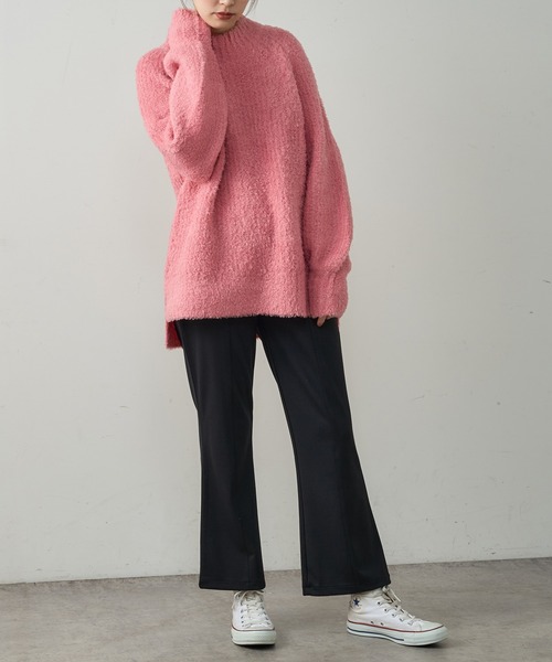 natural couture(ナチュラルクチュール)の「ハイウエストモクロディフレアパンツ(その他パンツ・レディース・チェック/ブラック/ライトベージュ/ブラウン・FREE)」の2枚目の写真