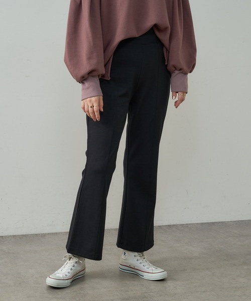 natural couture(ナチュラルクチュール)の「ハイウエストモクロディフレアパンツ(その他パンツ・レディース・チェック/ブラック/ライトベージュ/ブラウン・FREE)」の8枚目の写真
