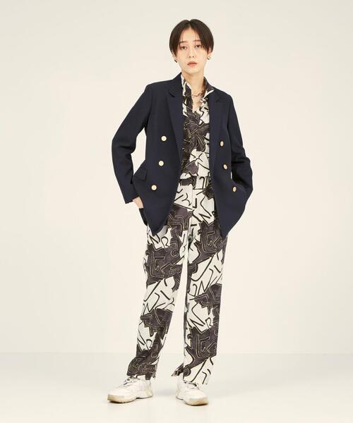 BRACTMENT（ブラクトメント）の「＜BRACTMENT(ブラクトメント)＞BM 2WAY アブストラクト プリントブラウス（シャツ/ブラウス・レディース・ブラック/ベージュ・FREE）」の16枚目の写真