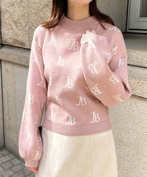 Julia Boutique | JBロゴ柄長袖ニットトップス/21554(ニット/セーター)