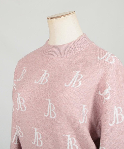 Julia Boutique（ジュリアブティック）の「JBロゴ柄長袖ニットトップス/21554（ニット/セーター・レディース・ブラック/ホワイト/ピンク・ONE）」の13枚目の写真