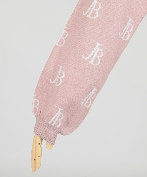 Julia Boutique（ジュリアブティック）の「JBロゴ柄長袖ニットトップス/21554（ニット/セーター・レディース・ブラック/ホワイト/ピンク・ONE）」の11枚目の写真
