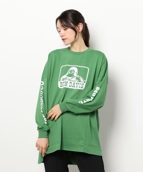 BEN DAVIS（ベンデイビス）の「《BEN DAVIS》ladies LONG SLEEVE（Tシャツ/カットソー・レディース・グリーン/チャコールグレー/ホワイト・LARGE/MEDIUM）」の9枚目の写真
